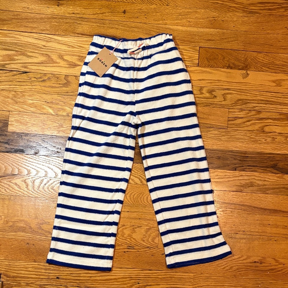 Mini Boden Navy and White Striped Casual Bottoms